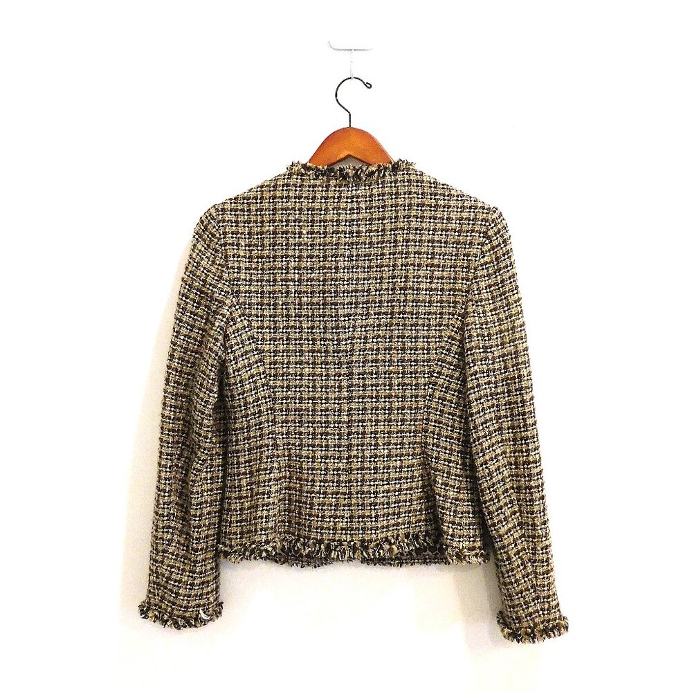 Tweed Collarless Blazer - image 3